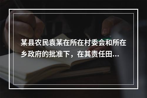 某县农民袁某在所在村委会和所在乡政府的批准下，在其责任田内建