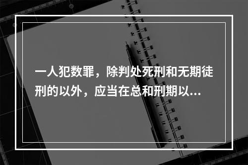 一人犯数罪，除判处死刑和无期徒刑的以外，应当在总和刑期以下、