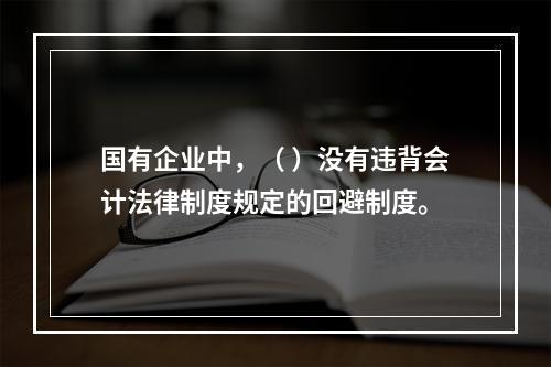 国有企业中，（ ）没有违背会计法律制度规定的回避制度。