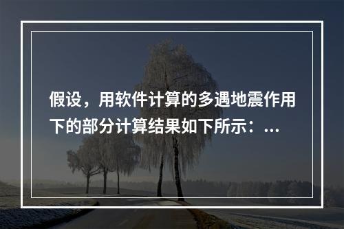 假设，用软件计算的多遇地震作用下的部分计算结果如下所示：Ⅰ.