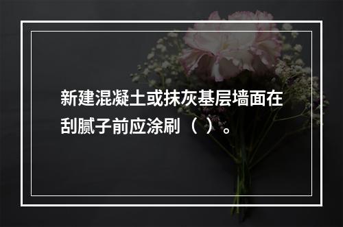 新建混凝土或抹灰基层墙面在刮腻子前应涂刷（  ）。