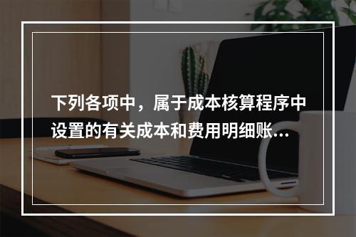 下列各项中，属于成本核算程序中设置的有关成本和费用明细账的有