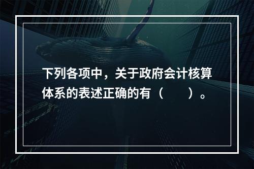 下列各项中，关于政府会计核算体系的表述正确的有（　　）。