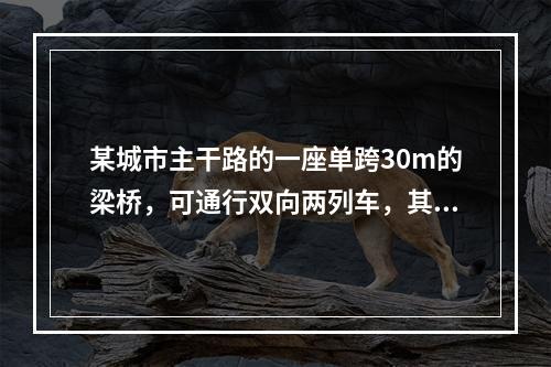 某城市主干路的一座单跨30m的梁桥，可通行双向两列车，其抗震