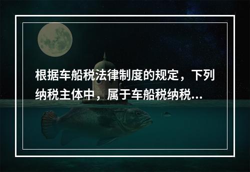 根据车船税法律制度的规定，下列纳税主体中，属于车船税纳税人的