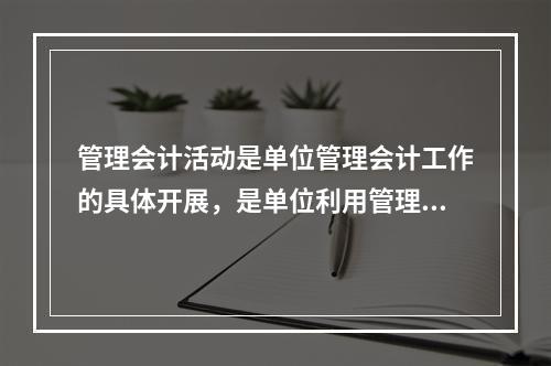 管理会计活动是单位管理会计工作的具体开展，是单位利用管理会计