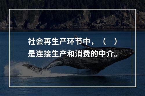 社会再生产环节中，（　）是连接生产和消费的中介。