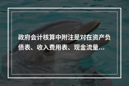 政府会计核算中附注是对在资产负债表、收入费用表、现金流量表等