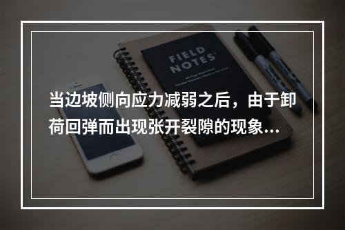 当边坡侧向应力减弱之后，由于卸荷回弹而出现张开裂隙的现象称之