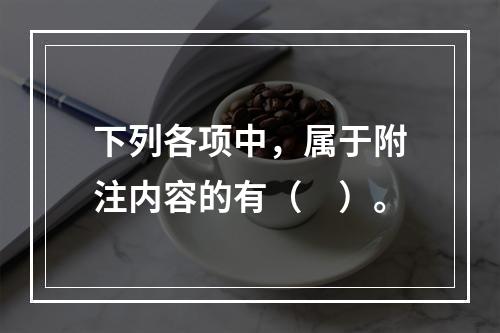 下列各项中，属于附注内容的有（　）。