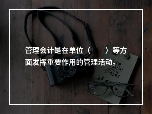 管理会计是在单位（　　）等方面发挥重要作用的管理活动。