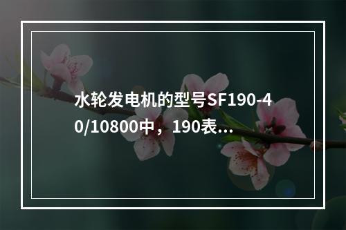 水轮发电机的型号SF190-40/10800中，190表示（