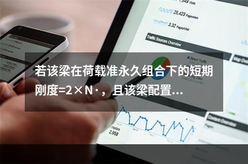 若该梁在荷载准永久组合下的短期刚度=2×N·，且该梁配置的纵