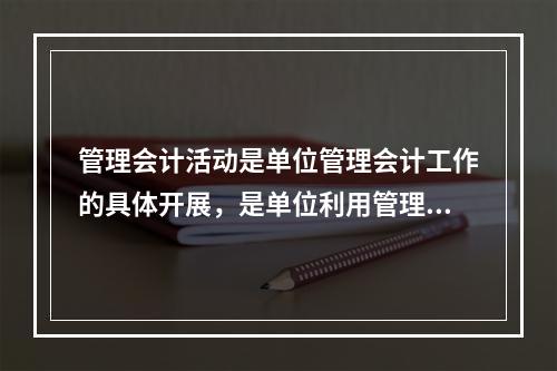 管理会计活动是单位管理会计工作的具体开展，是单位利用管理会计