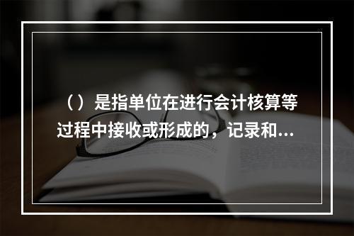 （ ）是指单位在进行会计核算等过程中接收或形成的，记录和反映