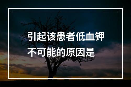 引起该患者低血钾不可能的原因是