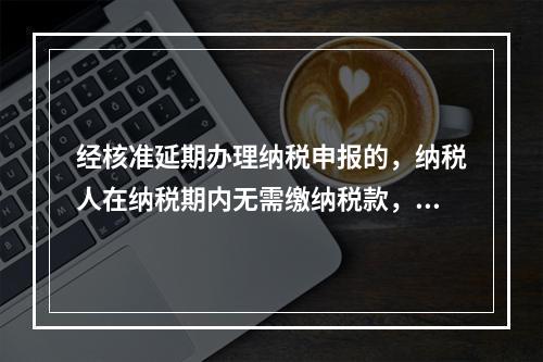 经核准延期办理纳税申报的，纳税人在纳税期内无需缴纳税款，只需