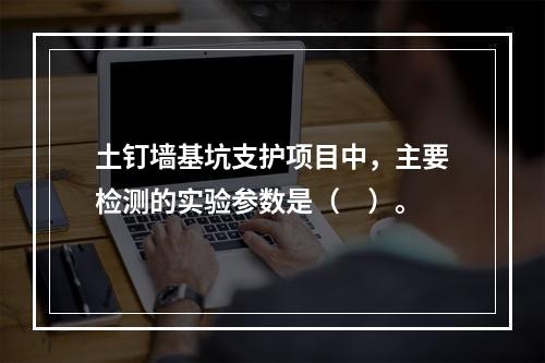 土钉墙基坑支护项目中，主要检测的实验参数是（　）。