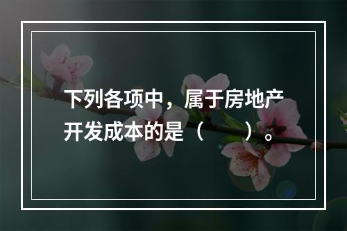 下列各项中，属于房地产开发成本的是（　　）。