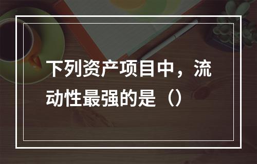 下列资产项目中，流动性最强的是（）