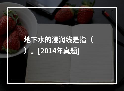 地下水的浸润线是指（　　）。[2014年真题]