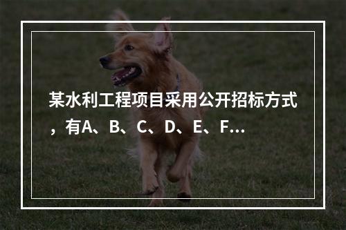 某水利工程项目采用公开招标方式，有A、B、C、D、E、F六家