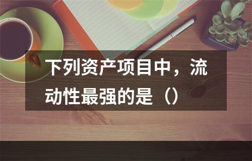 下列资产项目中，流动性最强的是（）