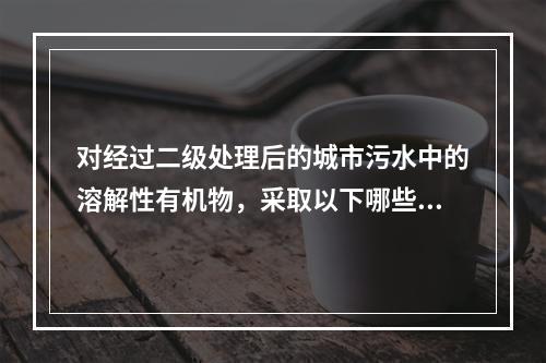 对经过二级处理后的城市污水中的溶解性有机物，采取以下哪些工艺