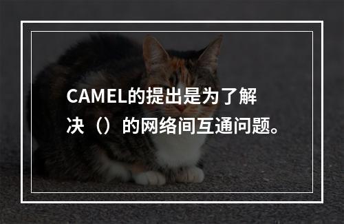 CAMEL的提出是为了解决（）的网络间互通问题。