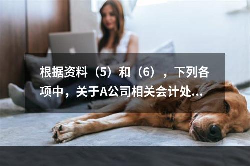 根据资料（5）和（6），下列各项中，关于A公司相关会计处理结