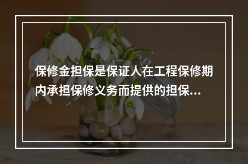 保修金担保是保证人在工程保修期内承担保修义务而提供的担保，主