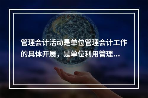 管理会计活动是单位管理会计工作的具体开展，是单位利用管理会计