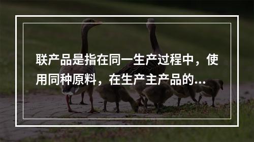 联产品是指在同一生产过程中，使用同种原料，在生产主产品的同时