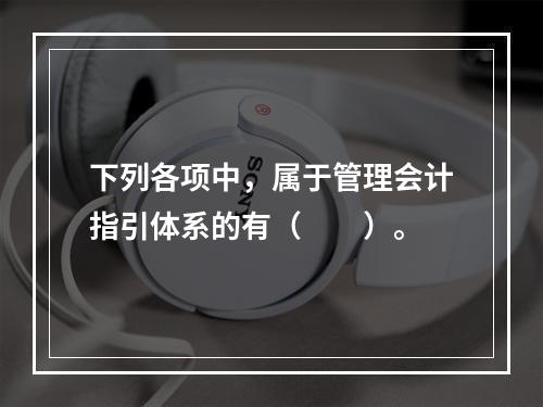 下列各项中，属于管理会计指引体系的有（　　）。