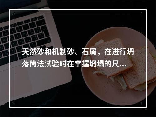 天然砂和机制砂、石屑，在进行坍落筒法试验时在掌握坍塌的尺度上