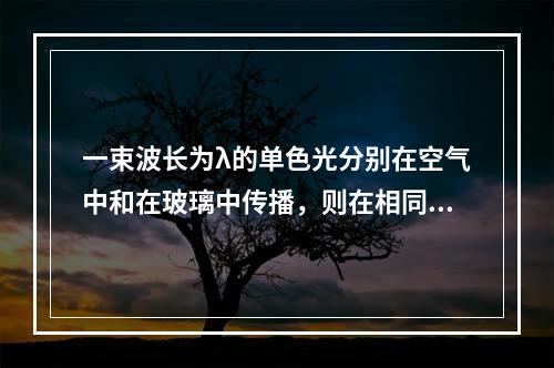 一束波长为λ的单色光分别在空气中和在玻璃中传播，则在相同的