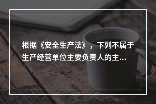 根据《安全生产法》，下列不属于生产经营单位主要负责人的主要安