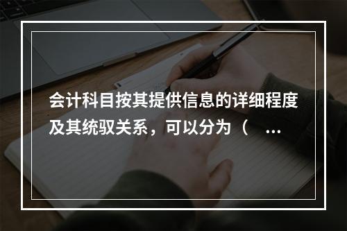 会计科目按其提供信息的详细程度及其统驭关系，可以分为（　　）