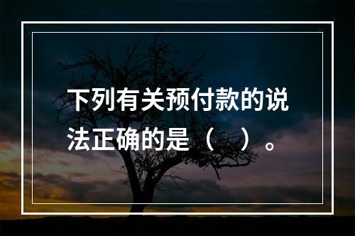 下列有关预付款的说法正确的是（　）。