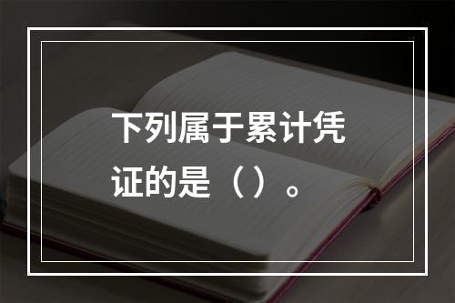 下列属于累计凭证的是（ ）。