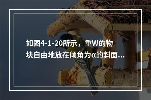 如图4-1-20所示，重W的物块自由地放在倾角为α的斜面上