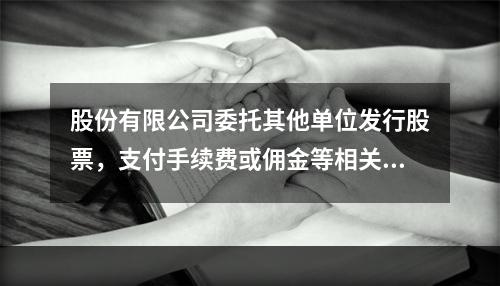 股份有限公司委托其他单位发行股票，支付手续费或佣金等相关费用