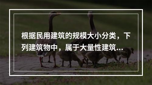 根据民用建筑的规模大小分类，下列建筑物中，属于大量性建筑的是