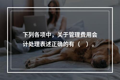 下列各项中，关于管理费用会计处理表述正确的有（　）。