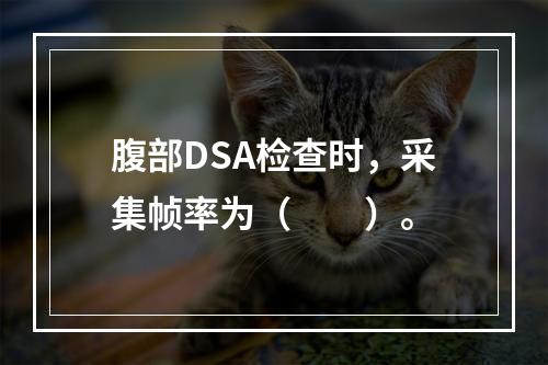 腹部DSA检查时，采集帧率为（　　）。