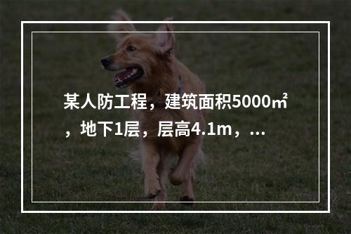 某人防工程，建筑面积5000㎡，地下1层，层高4.1m，基础