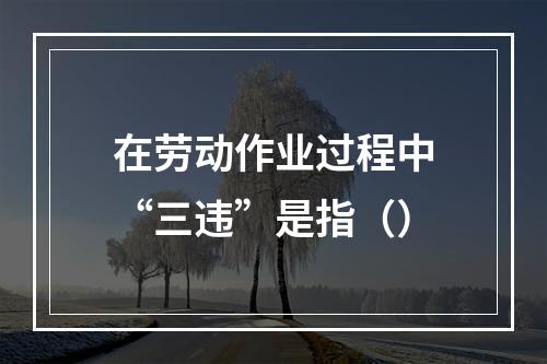 在劳动作业过程中“三违”是指（）