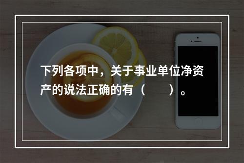 下列各项中，关于事业单位净资产的说法正确的有（　　）。