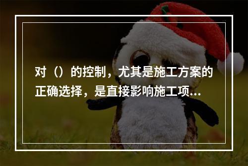 对（）的控制，尤其是施工方案的正确选择，是直接影响施工项目的