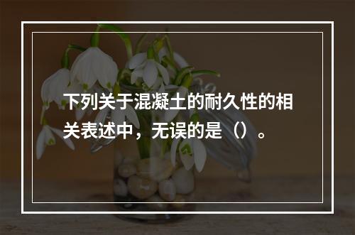 下列关于混凝土的耐久性的相关表述中，无误的是（）。